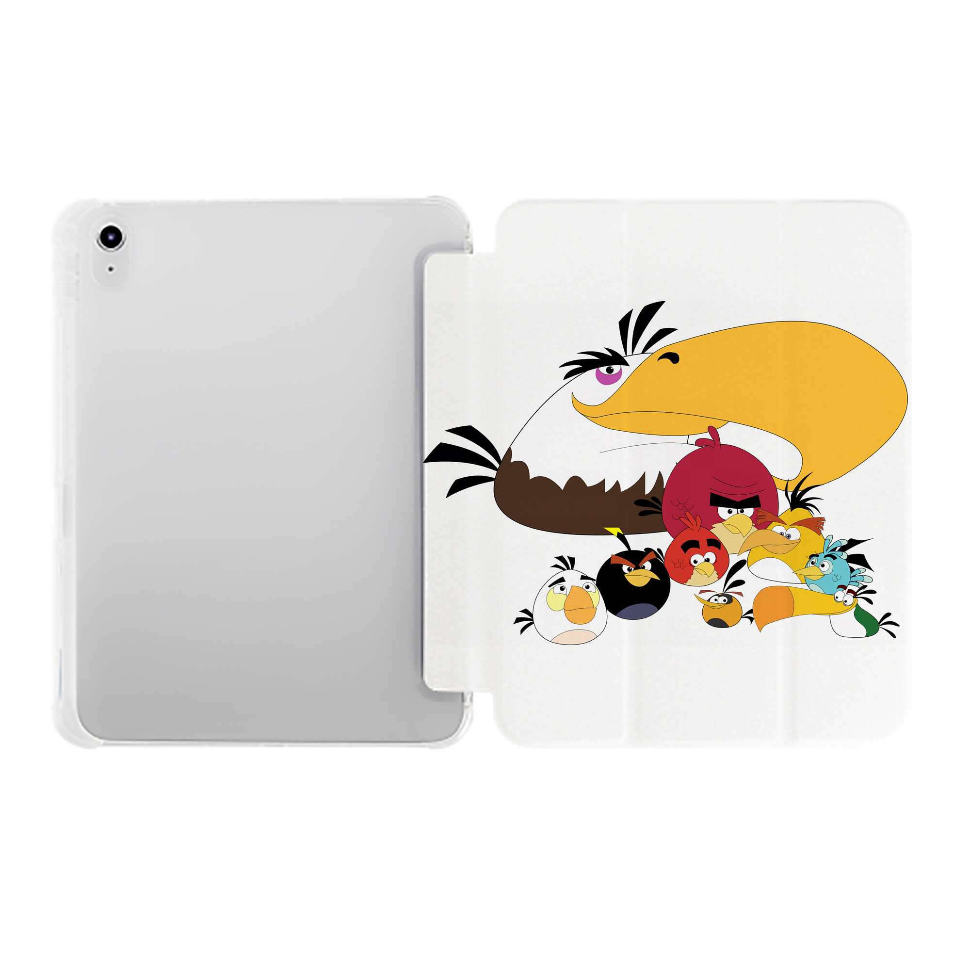 （画像用） Angry Birds アングリーバード IPad ケース ペン収納付き 三つ折りスタンド PUレザー×シリコン 対応機種9.5/10.5/10.9インチ